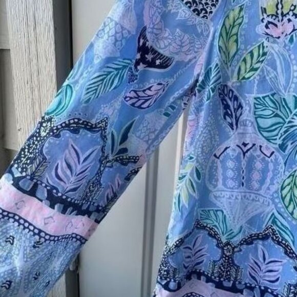 Lilly Pulitzer Asani Tunic Blouse Womens Sz Large MSRP $148 - Picture 4 of 8
